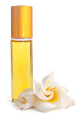  Cilt için yağlar ile güzel çiçekler ve şişe 