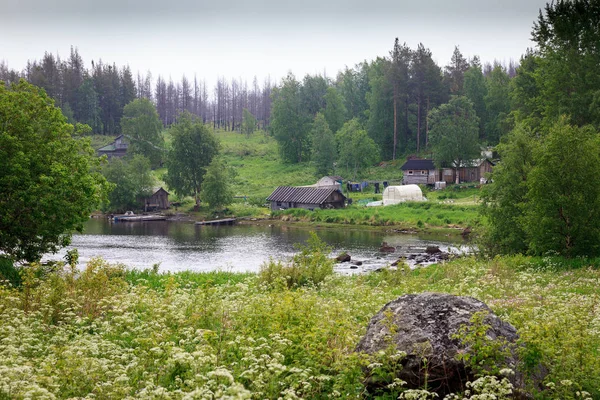 백해의 마을입니다 러시아 — 스톡 사진