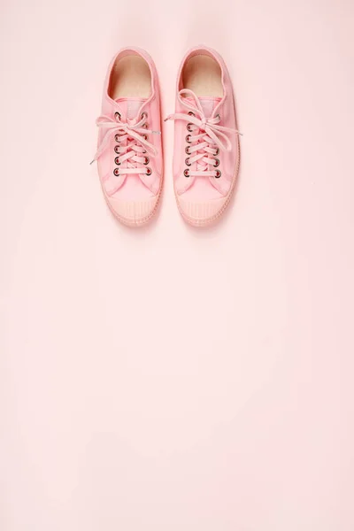 Pink canvas sneakers — Stock Photo, Image