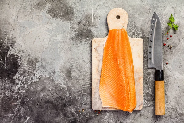 Raw salmon filet and ingredients — Stock Image Raw salmon filet and ingredients Stock Image