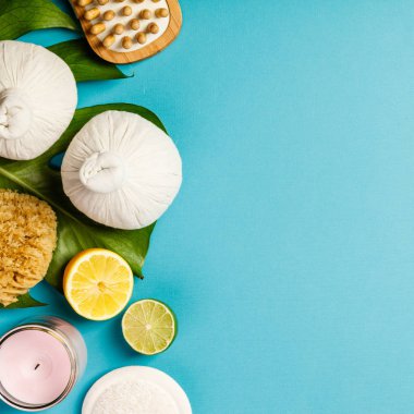 Mavi arka plan Spa kompozisyonu