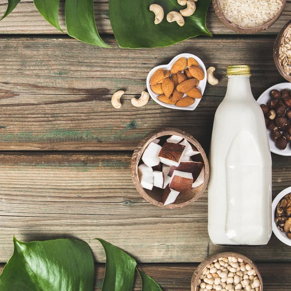 Gratis mejerimjölk ersätta drink och ingredienser — Stockfoto