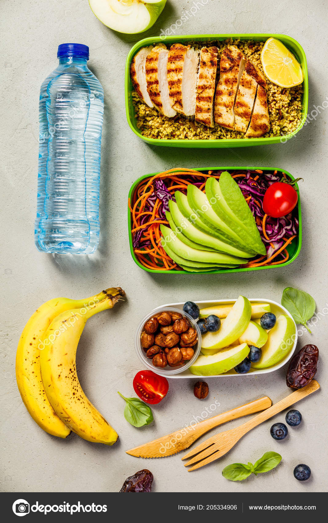 Healthy lunch in boxes — Stock Photo © klenova #205334906