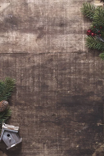 Weihnachten Thema Hintergrund Vintage Ton Rustikaler Holzhintergrund Für Weihnachten Mit — Stockfoto