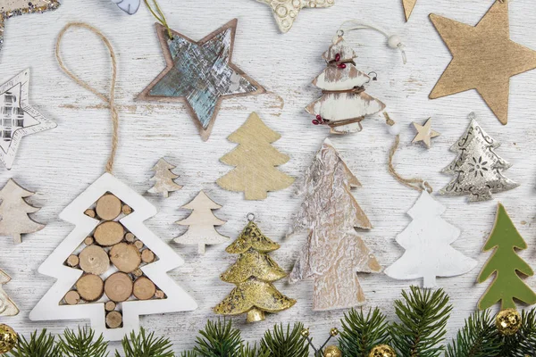 Fundo Madeira Rústica Para Natal Com Espaço Cópia Para Todo — Fotografia de Stock