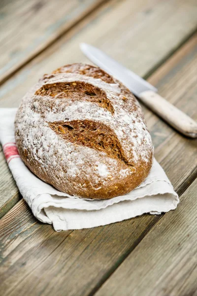 Свежеиспеченный Традиционный Хлеб Место Текста — стоковое фото