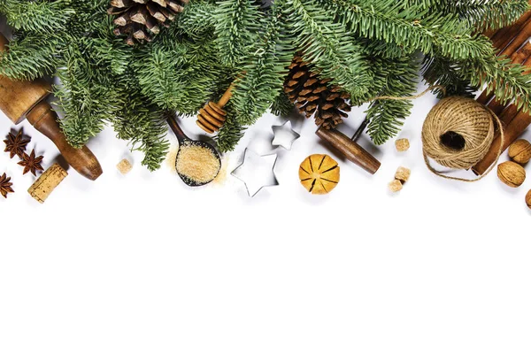 Fundo de cozinha de Natal - espaço para o seu texto — Fotografia de Stock