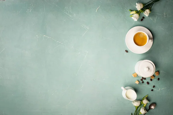 Continental breakfast captured from above — Stock Photo, Image