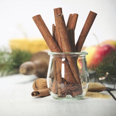 Arka plan christmas pişirme. Noel pişirme yemek pişirmek için malzemeler
