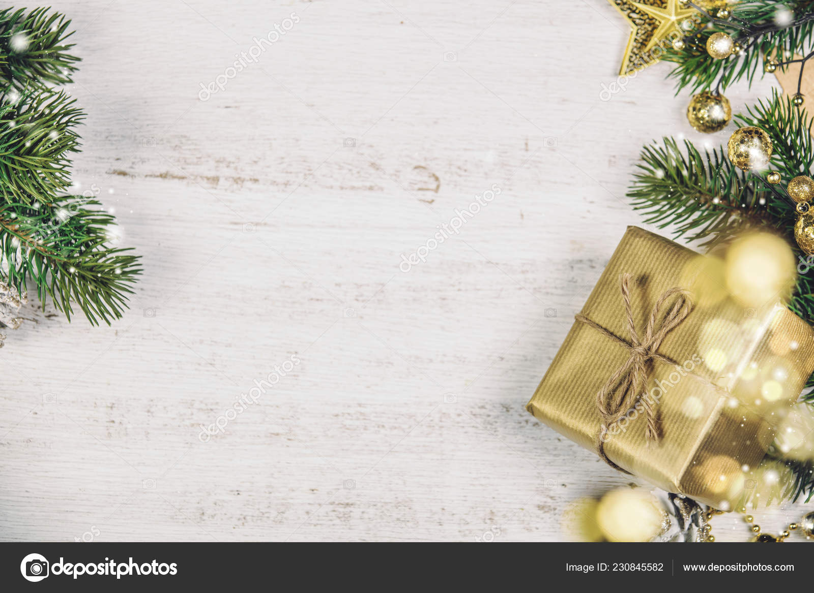 Fundo De Madeira Rustico De Natal Com Espaco De Copia Stock Photo C Klenova 230845582