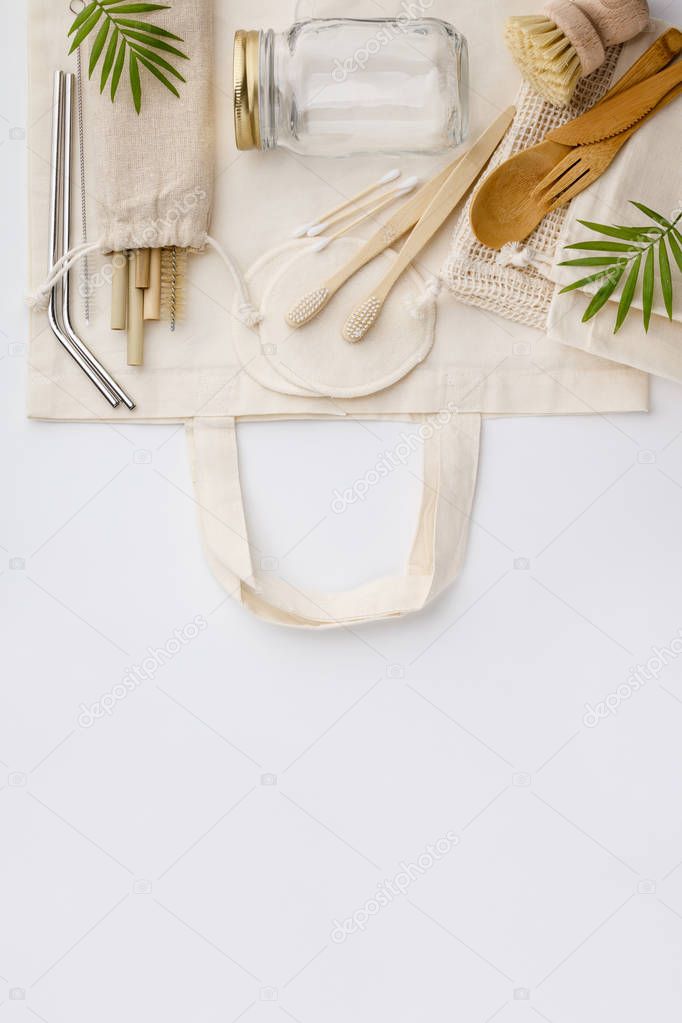 Zero waste, Recycling, Sustainable lifestyle concept, flat lay