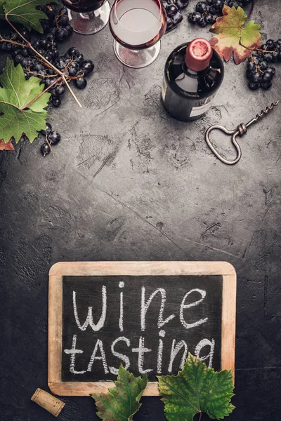 Wine testing concept on dark background — 스톡 사진