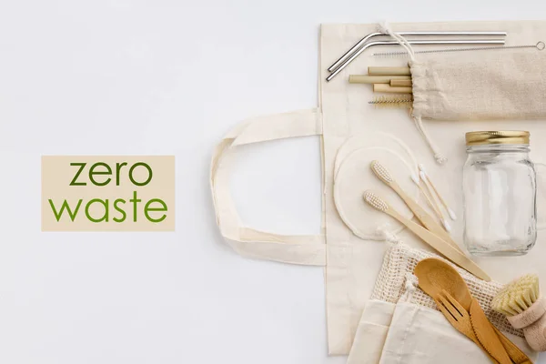 Zéro déchet, Recyclage, Concept de mode de vie durable, pose plate — Photo