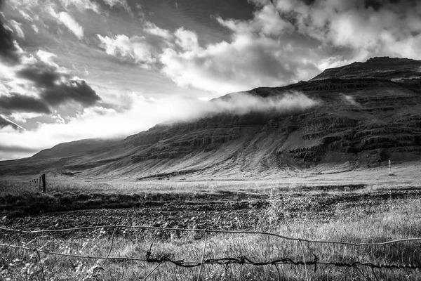 Beau Paysage Pittoresque Nature Islandaise Photo Noir Blanc — Photo