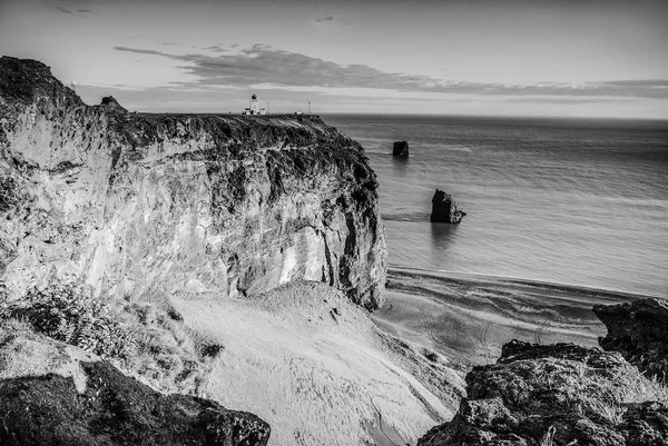 Beau Paysage Pittoresque Nature Islandaise Photo Noir Blanc — Photo