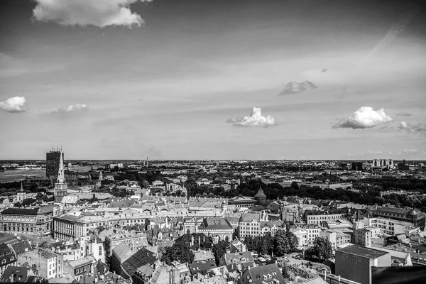 Antigua Ciudad Europea Riga Vista Desde Parte Superior — Foto de Stock