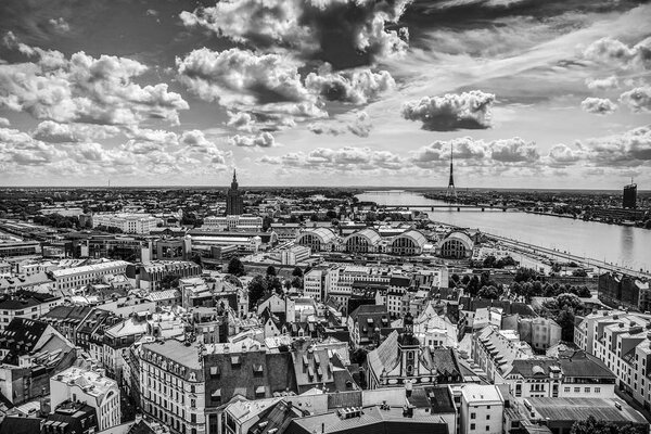 Староевропейский город Рига вид сверху
.