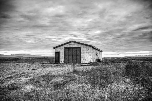 Tradizionale Villaggio Islandese Con Case Bellissimo Paesaggio Mattutino Foto Bianco — Foto Stock