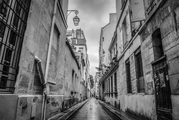 Traditionelle Architektur Von Wohngebäuden Paris Frankreich Schwarz Weiß Foto — Stockfoto