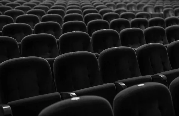 Klassische Sessel Des Alten Theaters Schwarz Weiß Foto — Stockfoto