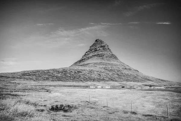 Wunderschöne Landschaft Isländischer Natur Schwarz Weiß Foto — Stockfoto