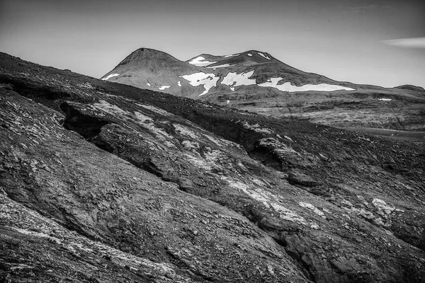 Hermoso Paisaje Paisajístico Naturaleza Islandesa Foto Blanco Negro — Foto de Stock