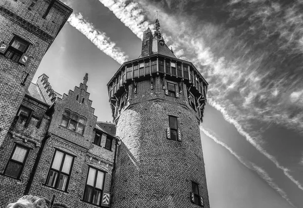 Gesamtansicht Der Burg Haar Die Größte Burg Der Niederlande Schwarz — Stockfoto
