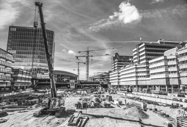 General view of modern city architecture of central station. Utrecht - Holland.