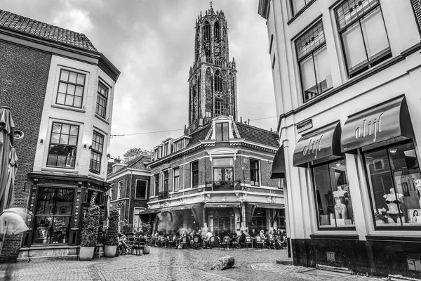 Nederland Utrecht Mei 2017 Oude Europese Kerk Zwart Wit Foto — Stockfoto