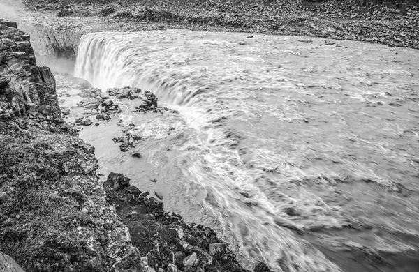 Paysage Pittoresque Une Cascade Montagne Photo Noir Blanc — Photo