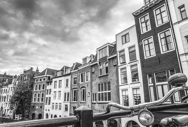 Canaux Remblais Utrecht Photo Noir Blanc — Photo