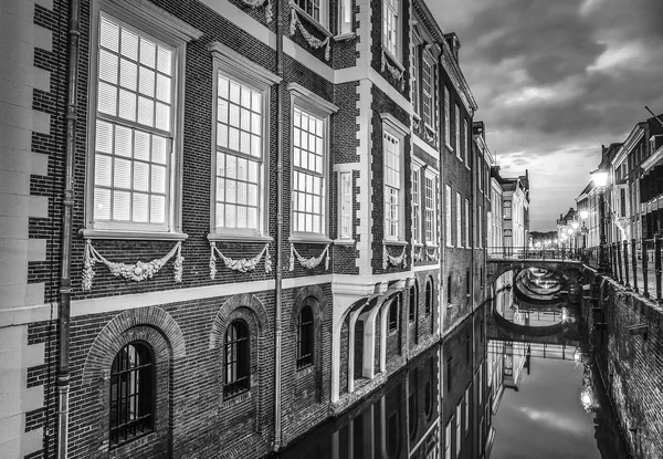 Canaux Remblais Utrecht Photo Noir Blanc — Photo