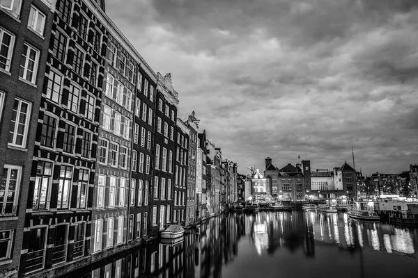 Anal Remblais Amsterdam Ville Photo Noir Blanc — Photo