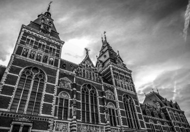 Amsterdam, Hollanda - 09 Ocak 2017: Rijksmuseum - Ulusal Müzesi sanat ve Tarih için adanmış. Bir Avrupa'nın en popüler Müzesi. 09 Ocak 2017 yılında Amsterdam, Hollanda.