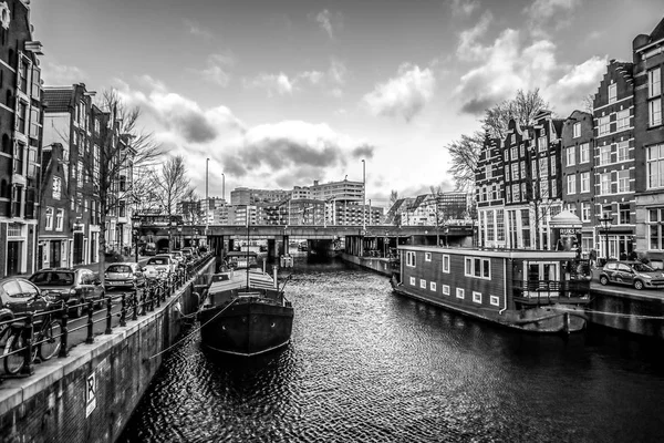 Amsterdam Nederländerna Januari 2017 Berömda Vintage Byggnader Chanels Amsterdam City — Stockfoto