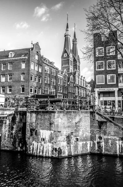 Amsterdam Nederländerna Januari 2017 Generalen Landskap Vyer Traditionella Holländska Kyrkan — Stockfoto