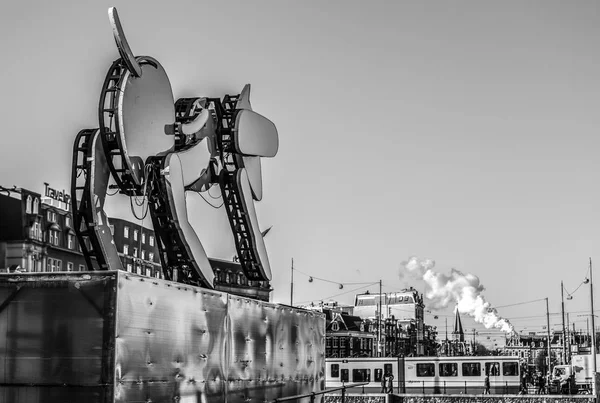 Amsterdão Países Baixos Janeiro 2017 Famosas Esculturas Centro Cidade Amsterdã — Fotografia de Stock