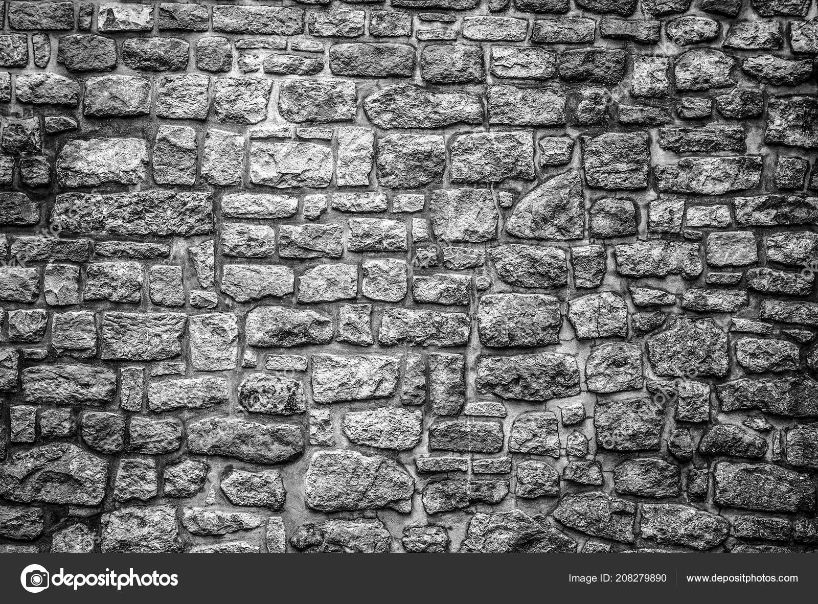 Old Stone Wall Background Black White Photo Stock Photo by ©innervision  208279890