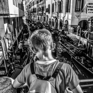 VENICE, İtalya - 17 Ağustos 2016: Venedik, İtalya 'da 17 Ağustos 2016 