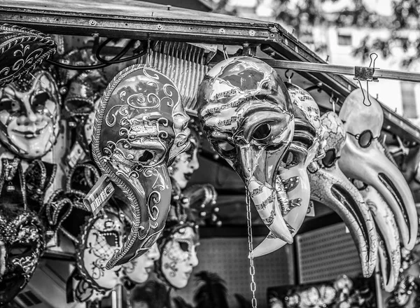 Venezianische Masken Schaufenster Venedig Der Jährliche Karneval Venedig Zählt Den — Stockfoto