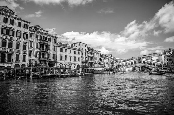 VENICE, ITALY - AUGUST 19, 2016: View on the cityscape of Grand Canal on August 19, 2016 in Venice, Italy.