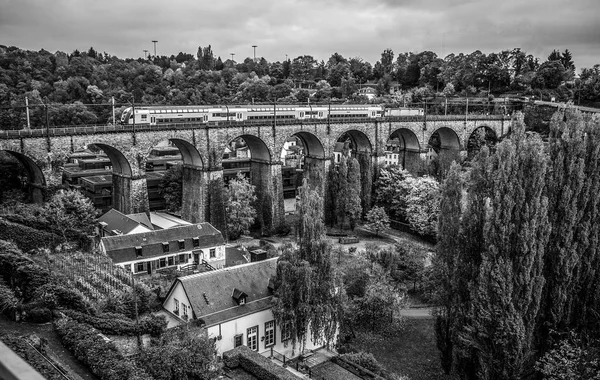 Luxembourg Luxemburg Oktober 2015 Architectuur Van Gebouwen Luxemburg Stad Zwart — Stockfoto