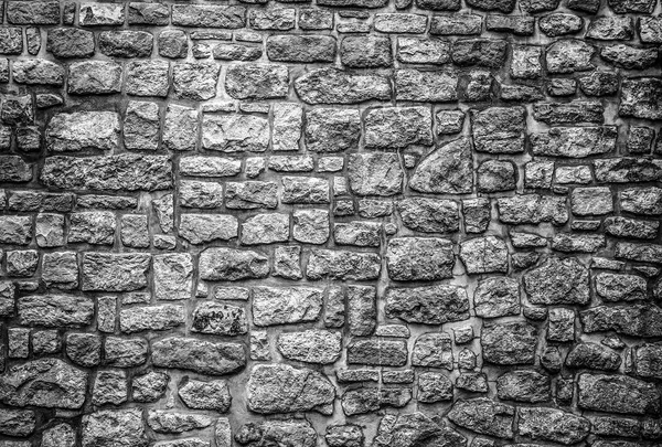 Fondo Pared Piedra Vieja Foto Blanco Negro — Foto de Stock