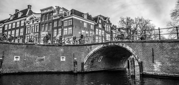 Amsterdam Pays Bas Janvier 2017 Bâtiments Vintage Célèbres Ville Amsterdam — Photo