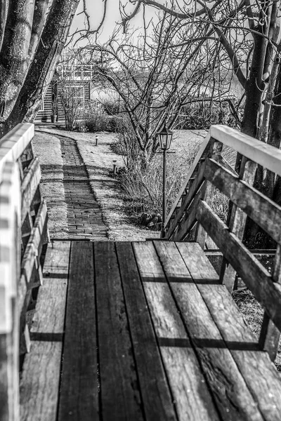 Antiguo Puente Madera Giethoorn Países Bajos —  Fotos de Stock