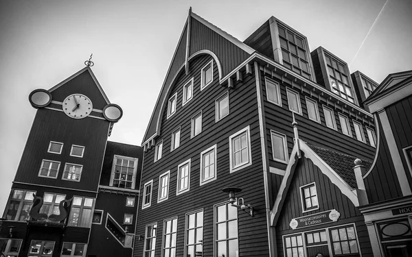 Zaandam Netherlands Martie 2016 Inntel Hotel Alb Negru Fotografie Deschis — Fotografie, imagine de stoc