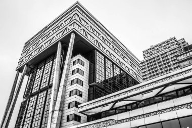 Den Haag, Hollanda - 8 Mart 2016: Modern Lahey (Den Haag) siyah-beyaz fotoğraf üzerinde 8 Mart 2016 yılında Lahey - Hollanda.