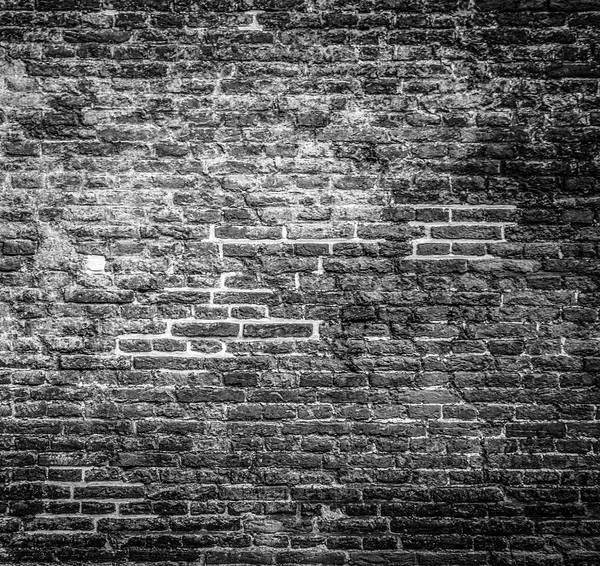 Oude Stenen Muur Achtergrond Zwart Wit Foto — Stockfoto