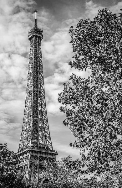 Traditionelle Architektur Von Wohngebäuden Paris Frankreich Schwarz Weiß Foto — Stockfoto