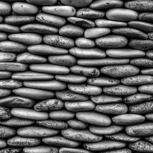 Old Stone Wall Background Black White Photo — Stock Photo, Image